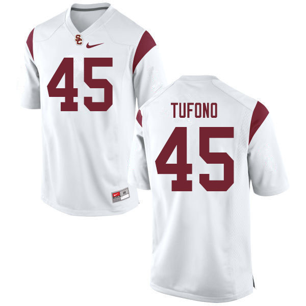 Men #45 Maninoa Tufono USC Trojans College Football Jerseys Sale-White - Click Image to Close
